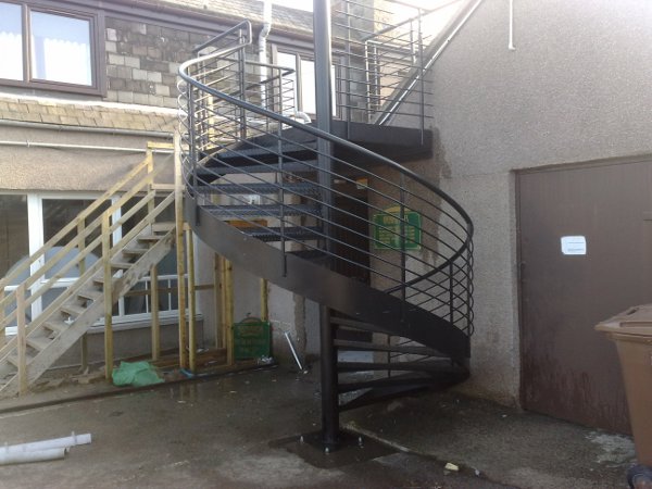 staircases, fire escapes from mild steel or stainless steel